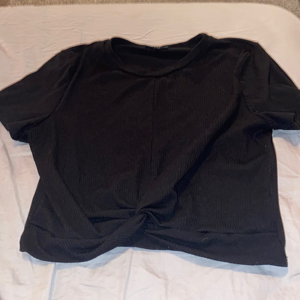 Black crop top with tie